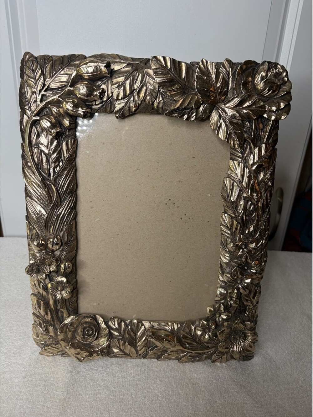 Vintage Ornate Gold-Tone Baroque Picture Frame – Decorative Floral 9”X7”